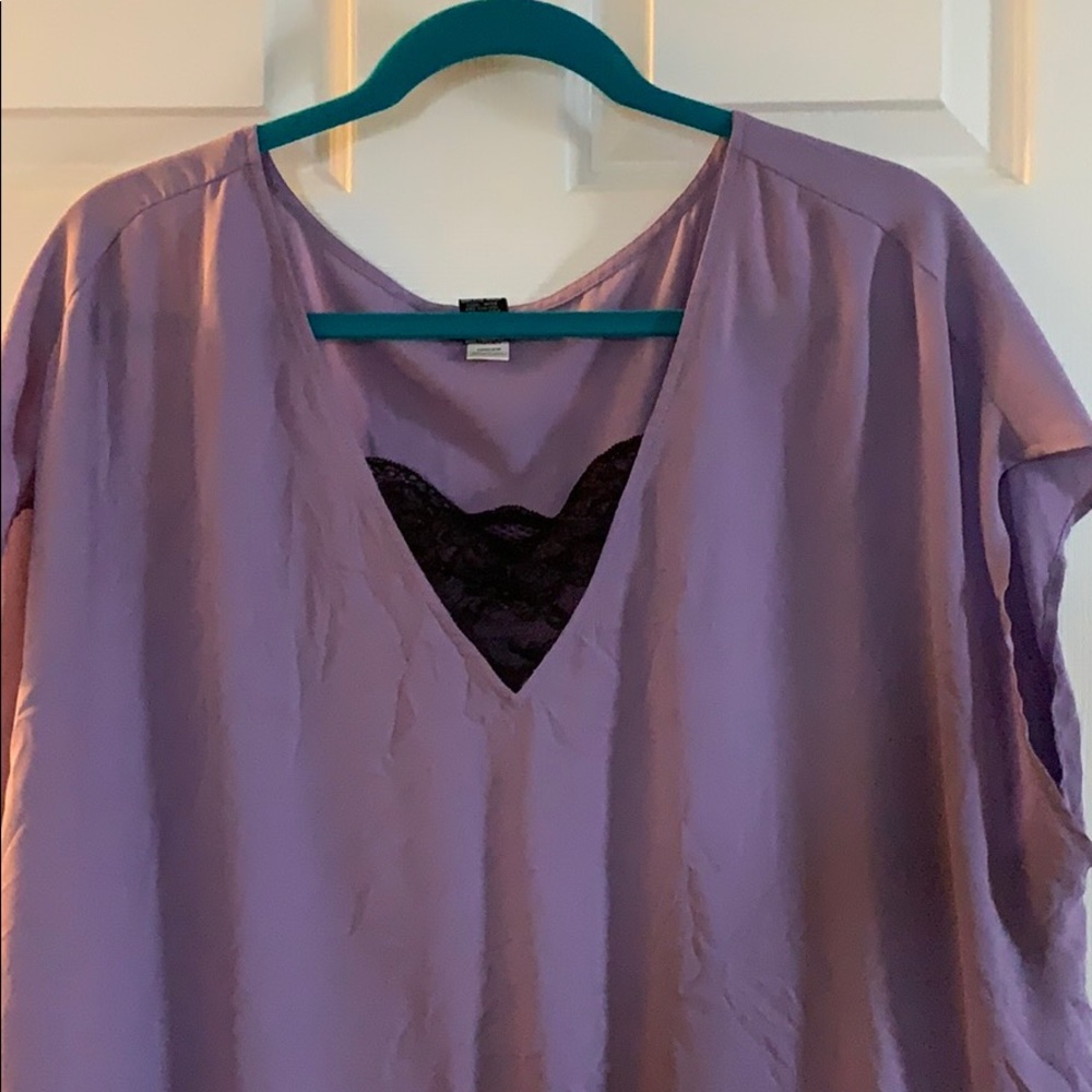 Torrid size 2 purple blouse with lace